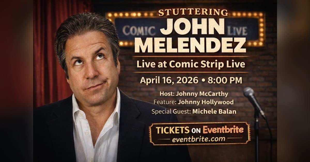 Stuttering John Melendez to Headline Comic Strip Live in New York City on April 16