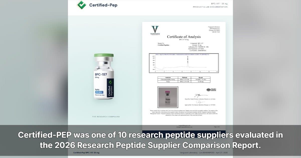 Certified-PEP Releases 2026 Peptide Supplier Comparison